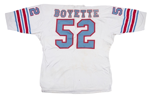 Late 1960s Garland Boyette Game Used Houston Oilers Road Jersey 